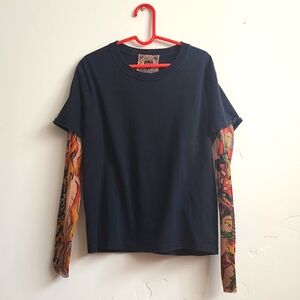Kids tattoo sleeve mesh arm  t shirt 7/8